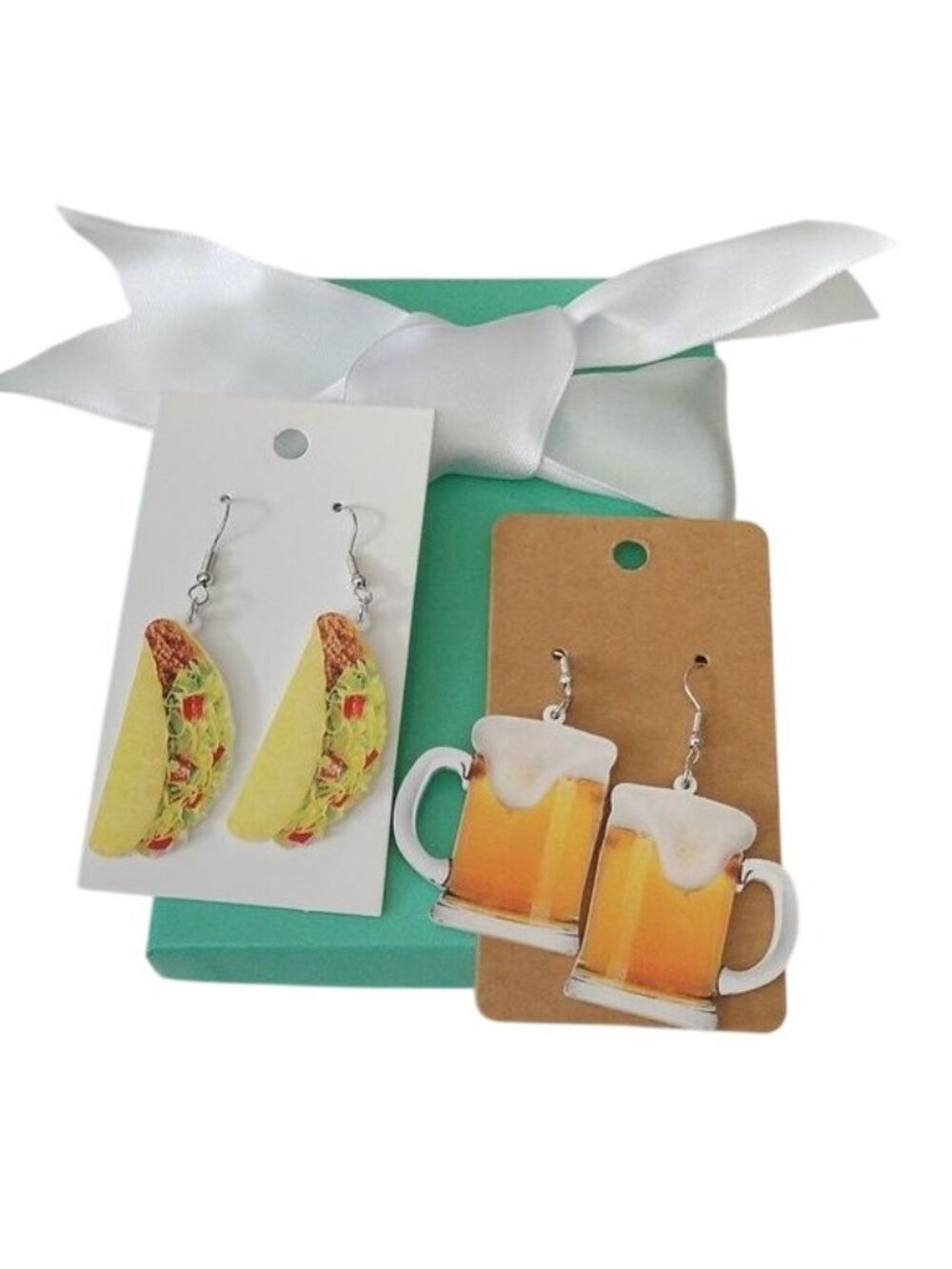 Crunchy Tacos + Frosty Beer Mug Earrings, set of 2